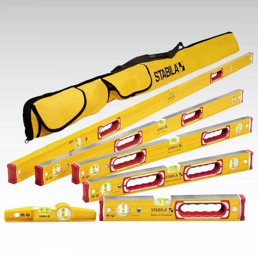 STABILA 78296 Spirit levels, Type 196 78 Complete 6 Level Set with Case