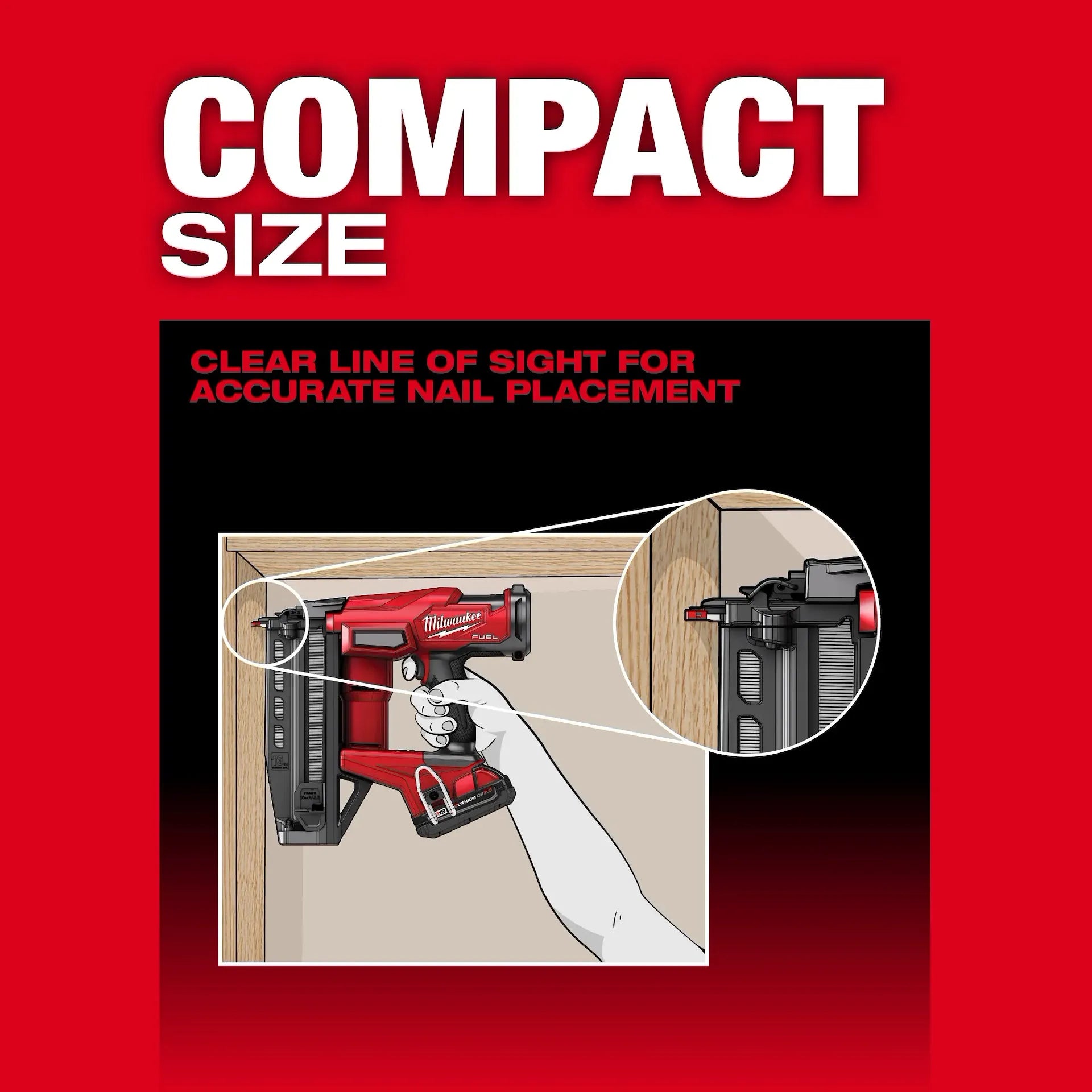 MILWAUKEE 3020-20 M18 FUEL™ 16 Gauge Straight Finish Nailer (Tool Only)