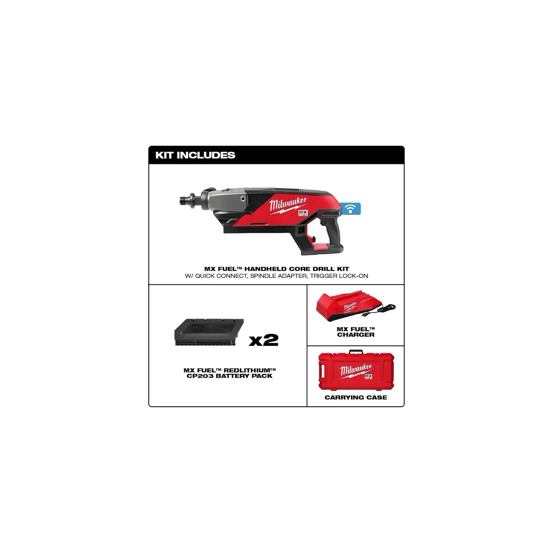 MILWAUKEE MXF301-2CP MX FUEL™ Handheld Core Drill Kit
