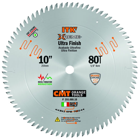 CMT 255.080.10 10" ITK XTREME ULTRA-FINISH BLADE B=5/8" T=80 Hi-ATB
