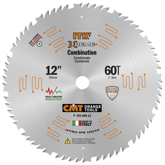 CMT 256.060.12 12" ITK XTREME COMBINATION BLADE B=1" T=60 ATB+FLAT