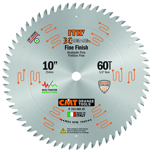 CMT 253.060.10 10" ITK XTREME FINE-FINISH BLADE B=5/8" T=60 ATB