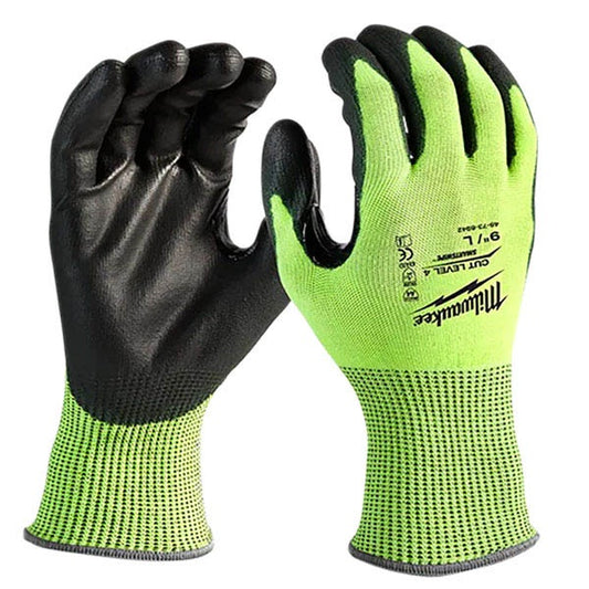 MILWAUKEE 48-73-8932 High Visibility Cut Level 3 Polyurethane Dipped - L