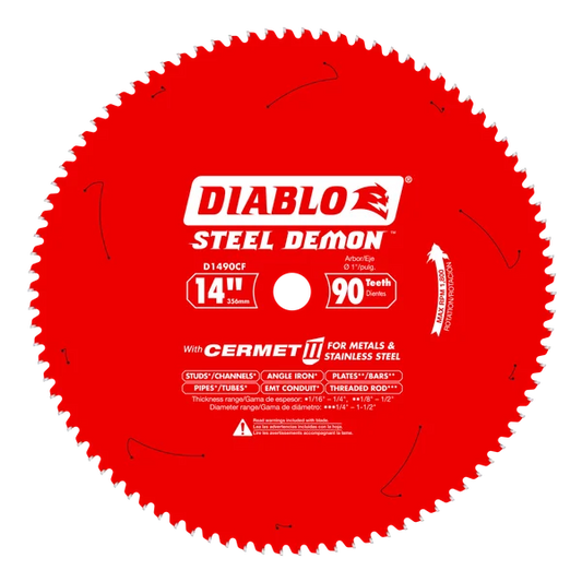 DIABLO D1490CF 14" x 90-Teeth Steel Demon™ Cermet II Saw Blade for Thin Metal