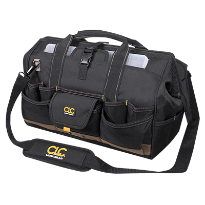 CLC 1535 18″ TOOL BAG W/  TOP-SIDE PLASTIC PARTS TRAY TRAY