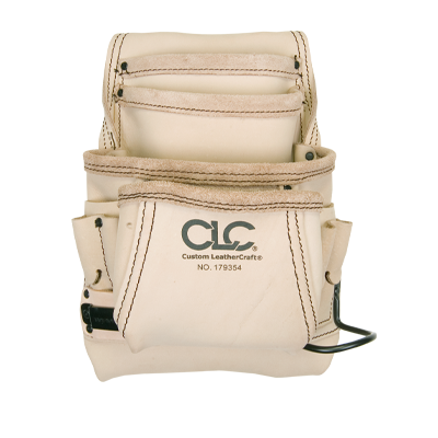 CLC 179354 10 Pocket Reversed Heavy-Duty Leather Carpenter's Nail & Tool Bag