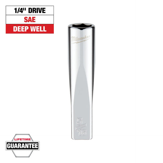 MILWAUKEE 45-34-9016 1/4" Drive 5/16" SAE Deep Socket with FOUR FLAT™ Sides