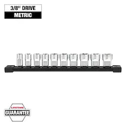 MILWAUKEE 48-22-9503 10pc 3/8" Metric Sockets with FOUR FLAT™ Sides