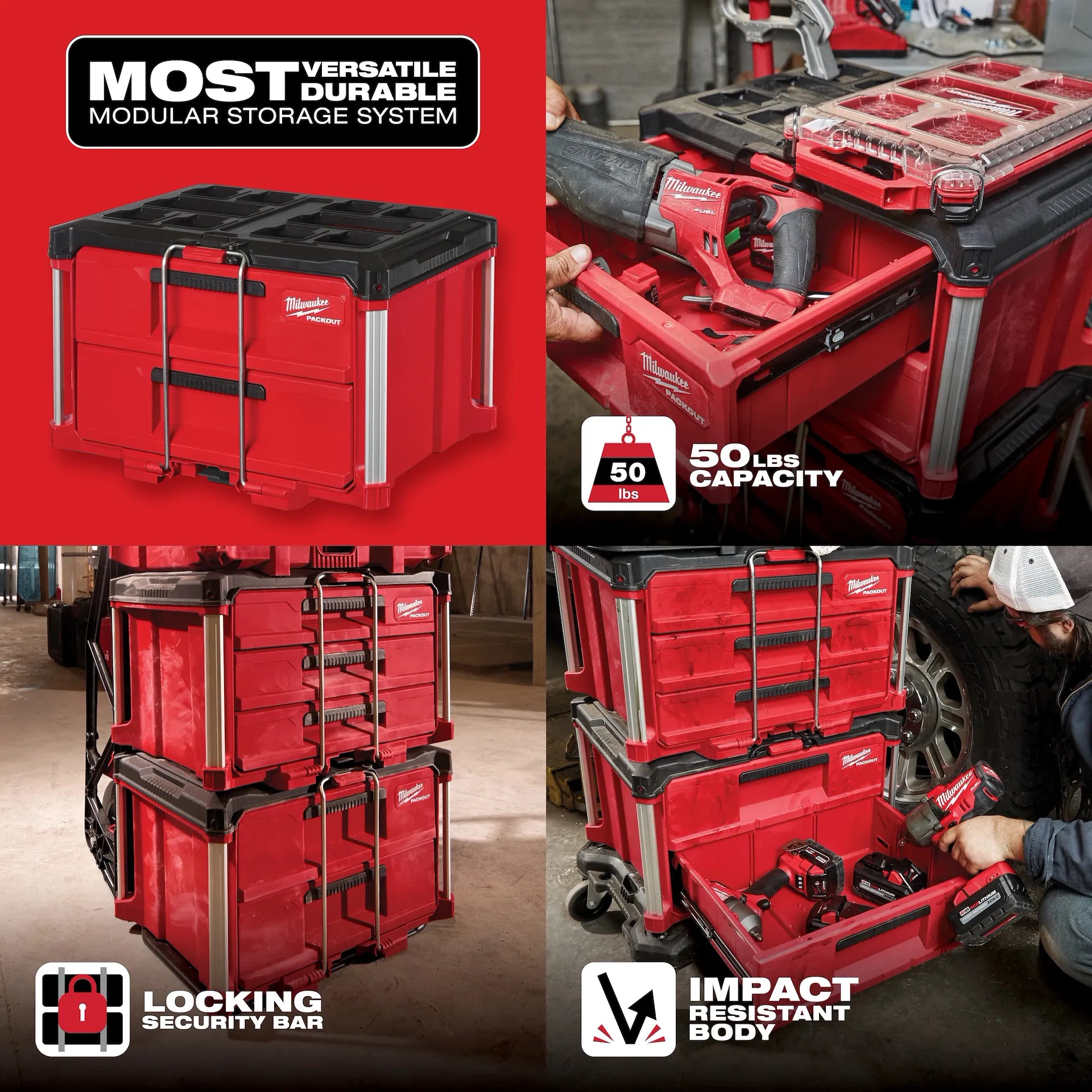 MILWAUKEE 48-22-8442 PACKOUT™ 2-Drawer Tool Box