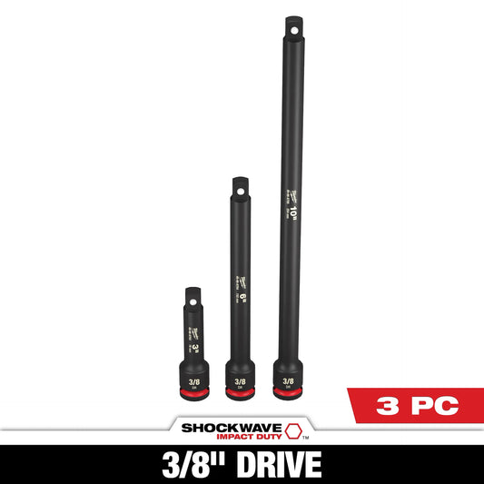 MILWAUKEE 49-66-6714 3PC SHOCKWAVE™ Impact Duty 3/8" Drive Extension Set