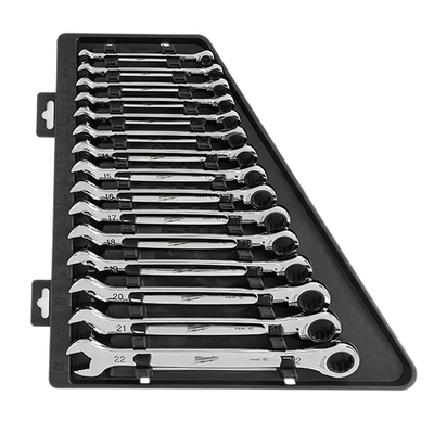 MILWAUKEE 48-22-9516 15PC RATCHET COMBINATION WRENCH SET - METRIC