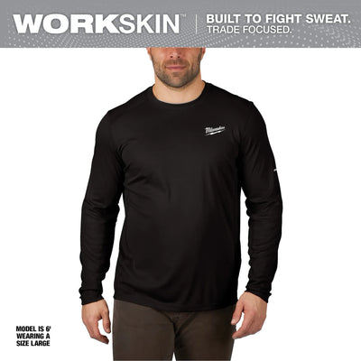 MILWAUKEE 415B WORKSKIN™ Lightweight Performance Shirt - Long Sleeve - BLACK