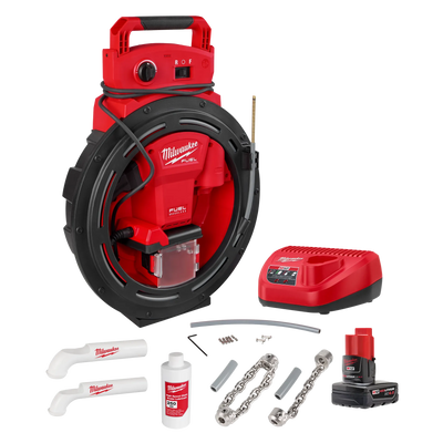 MILWAUKEE 2519-21 M12 FUEL™ High Speed Chain Snake for 1-1/4”-2” Pipes