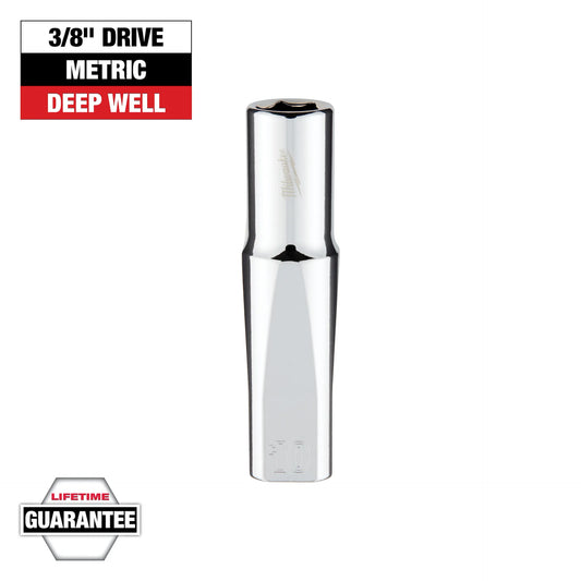 MILWAUKEE 45-34-0010 3/8" Drive 10mm Metric Deep Socket with FOUR FLAT™ Sides