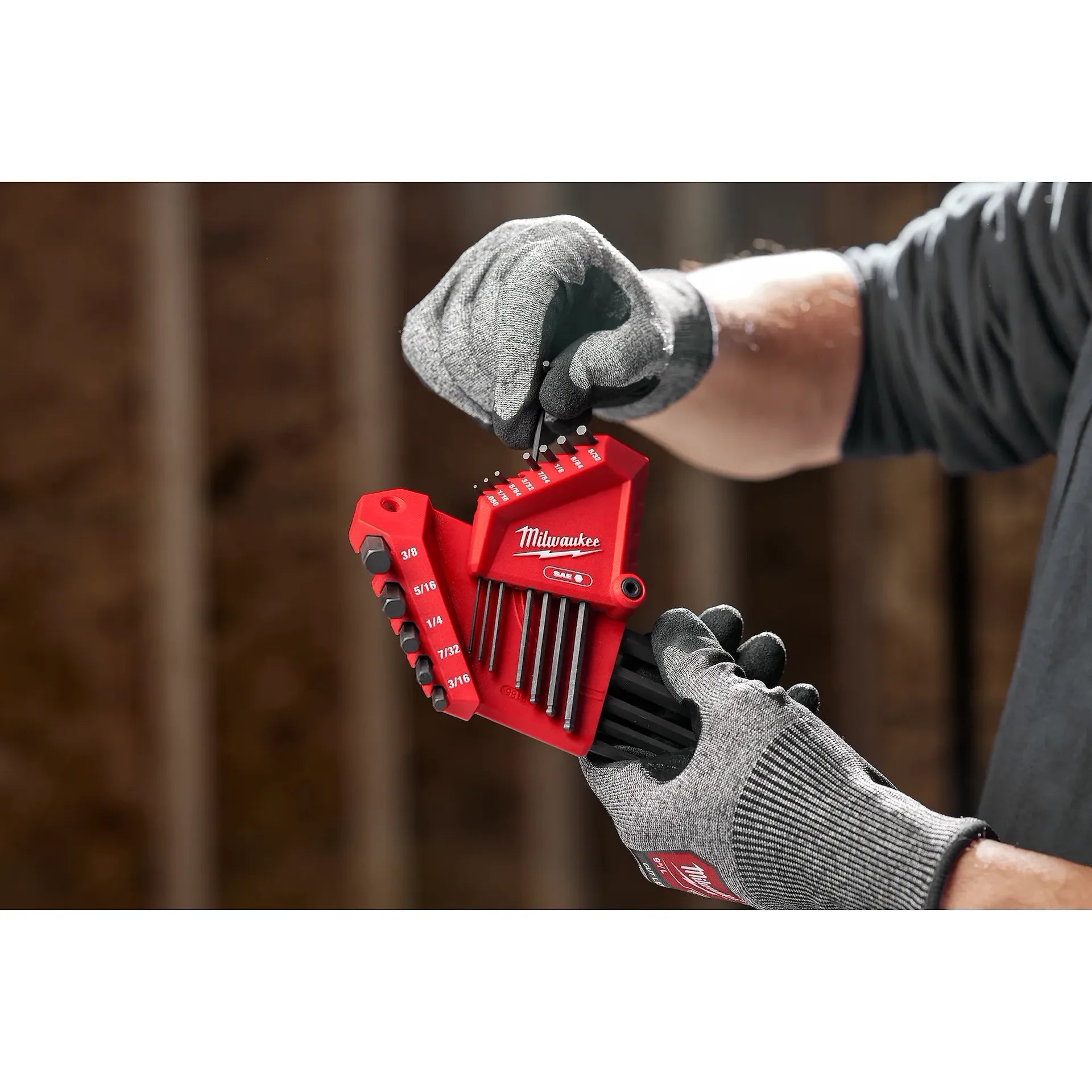MILWAUKEE 48-22-2187 22-Key Ball End L-Style Hex Key Set - SAE/Metric