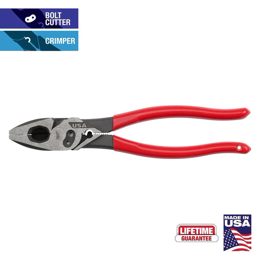 MILWAUKEE MT500C 9" Lineman's Dipped Grip Pliers w/ Crimper & Bolt Cutter (USA)
