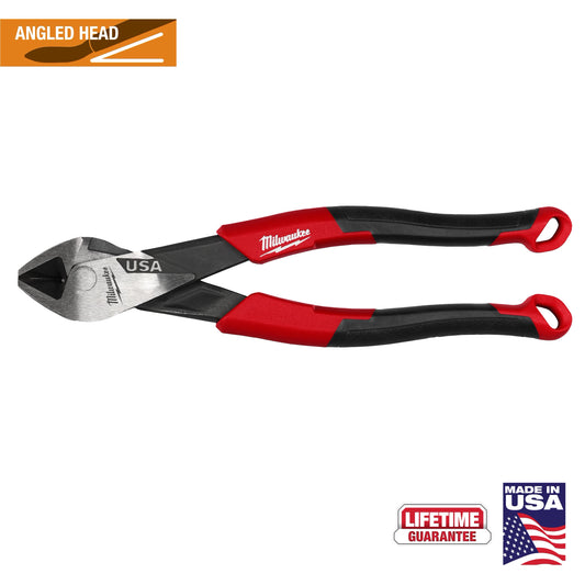 MILWAUKEE MT558A 8" Angled Head Diagonal Comfort Grip Cutting Pliers (USA)