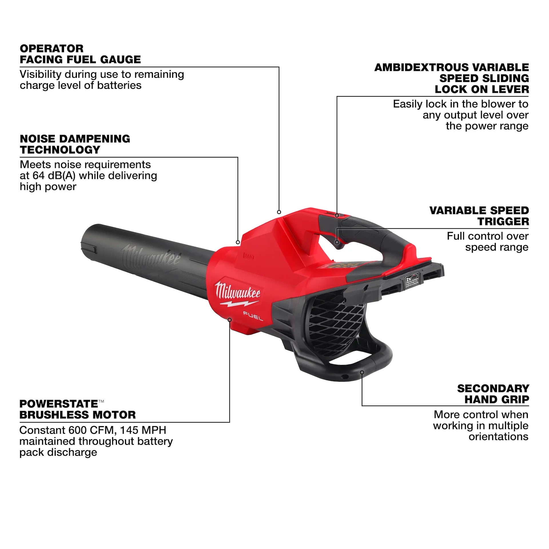 MILWAUKEE 2824-20 M18 FUEL™ Dual Battery Blower (Tool Only)