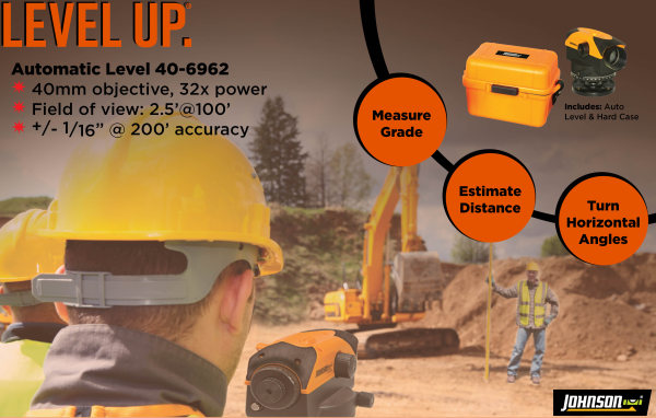 JOHNSON LEVEL 40-6962 32X Automatic Level