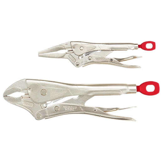 MILWAUKEE 48-22-3602 2 Pc. 10" CURVED JAW & 6" LONG NOSE TORQUE LOCK™ LOCKING PLIERS SET