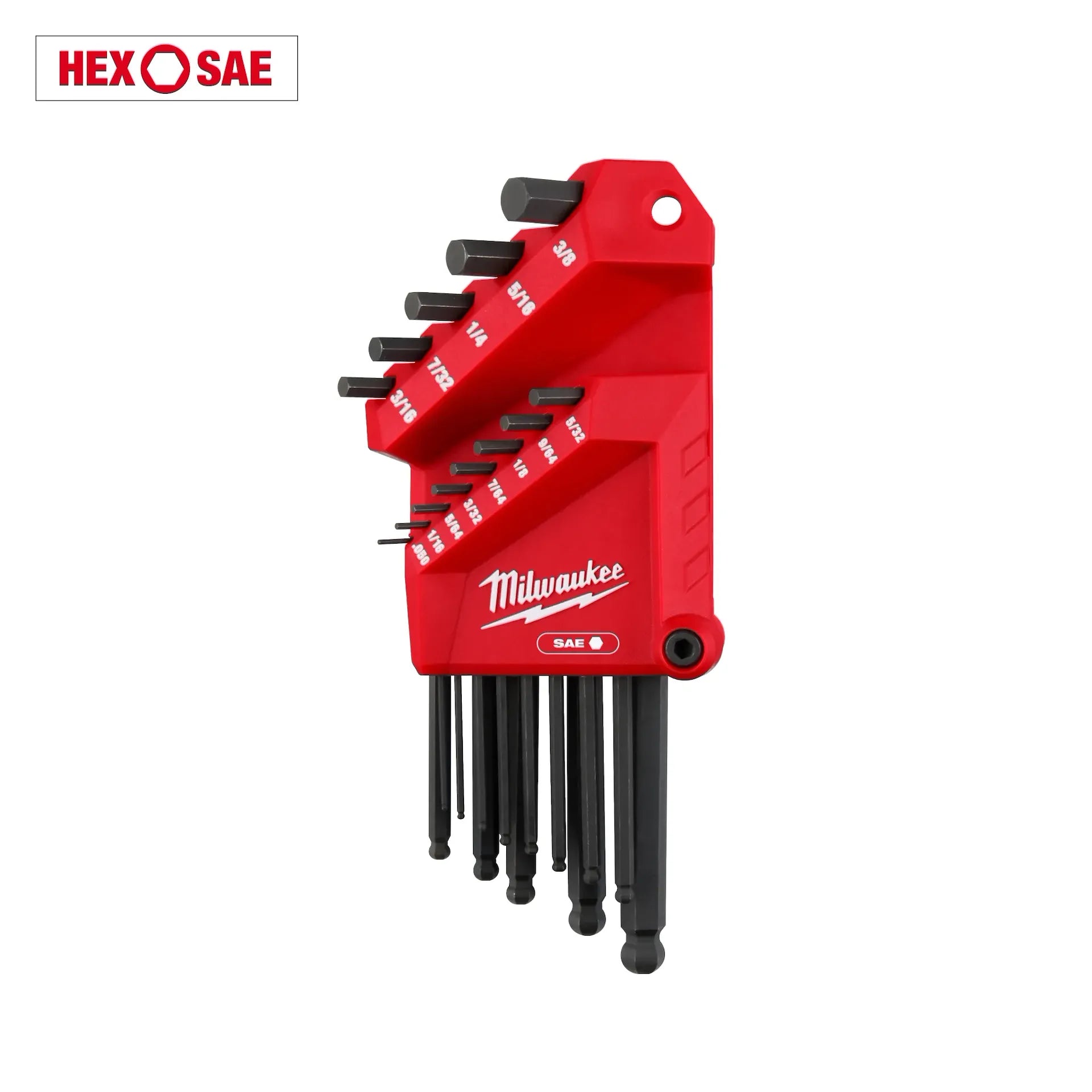 MILWAUKEE 48-22-2185 13-Key Ball End L-Style Hex Key Set - SAE