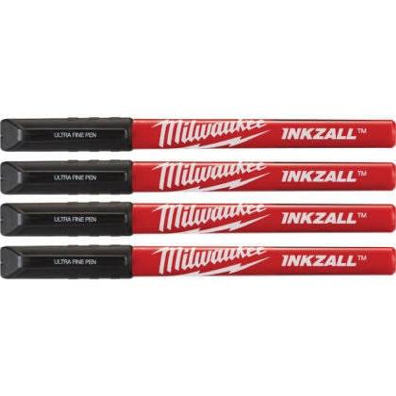 MILWAUKEE 48-22-3164 4PK INKZALL™ Black Ultra Fine Point Pen
