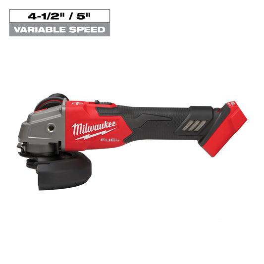 MILWAUKEE 2889-20 M18 FUEL™ 4-1/2" / 5" Variable Speed Braking Grinder, Slide Switch Lock-On (Tool Only)