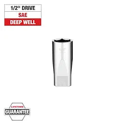 MILWAUKEE 45-34-2103 1/2" Drive SAE 6-Point 1-1/16" Deep Socket with FOUR FLAT™ Sides
