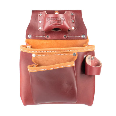 OCCIDENTAL LEATHER 5018 2 Pouch Pro Tool Bag with Tape Holder