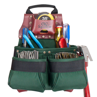 CLC 51838 10 Pocket Construction Worker's Ballistic Nylon Nail &amp; Tool Bag