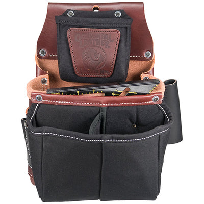 OCCIDENTAL LEATHER 5564 BELT WORN FASTENER BAG W/ DIVIDED NYLON DOUBLE BAG