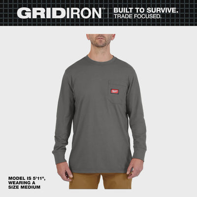 MILWAUKEE 606G GRIDIRON™ Pocket T-Shirt - Long Sleeve - GRAY