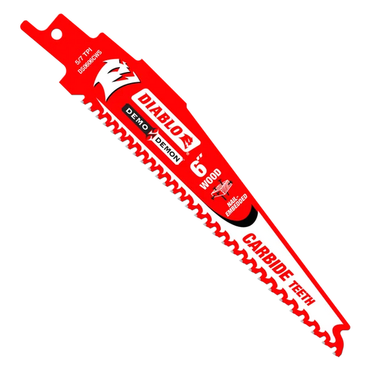DIABLO DS0606CW 6" 5/7TPI Demo Demon Carbide Reciprocating Saw Blade – Nail-Embedded Wood