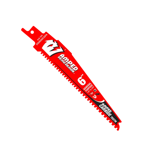 DIABLO DS0609CGPA 6" 6/9TPI AMPED™ Demo Demon™ Carbide Teeth Reciprocating Saw Blade for General Purpose Cuts
