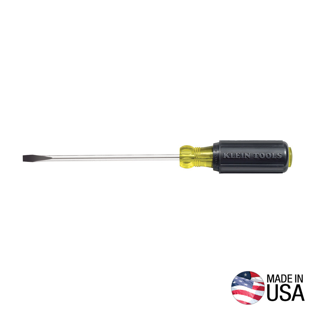 KLEIN 605-10 1/4-Inch Cabinet Screwdriver, 10-Inch Round Shank