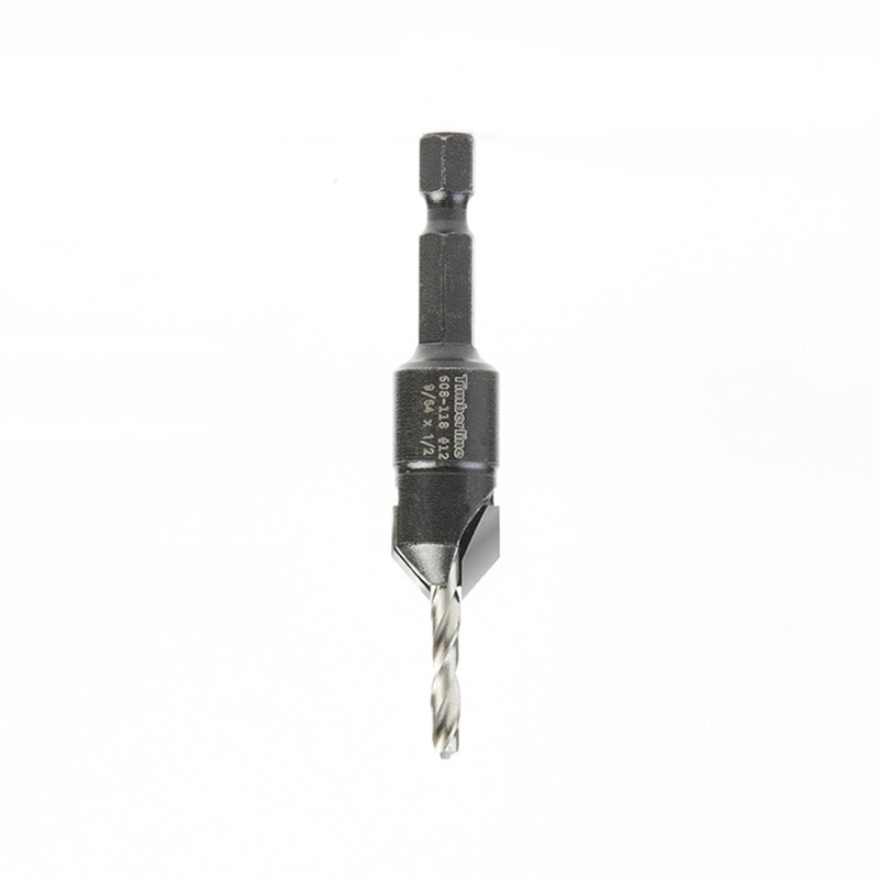 TIMBERLINE 608-118 Carbide Tipped Countersink 9/64 D x 1/4 Quick Release Hex SHK for Wood Screw #12