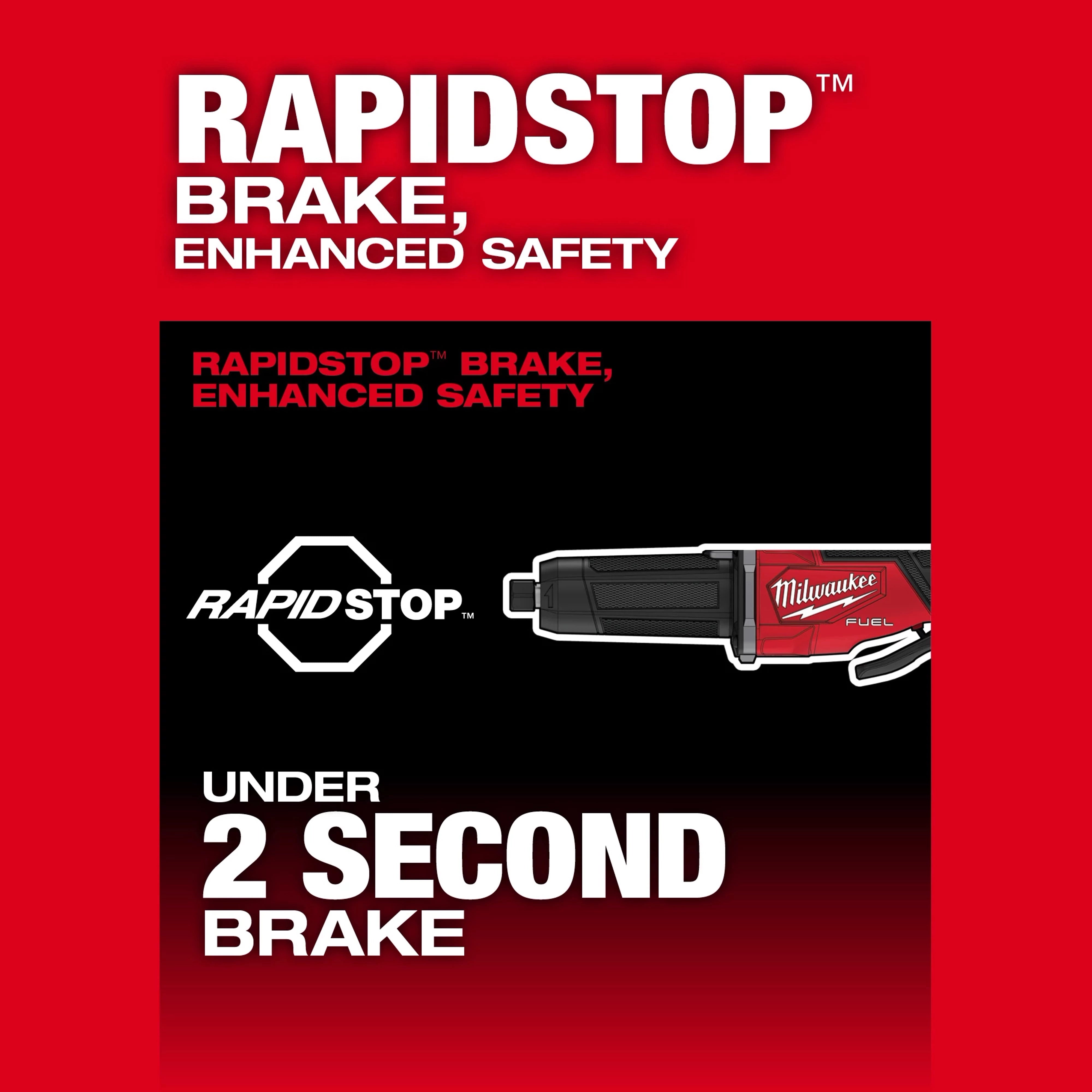 MILWAUKEE 2984-20 M18 FUEL™ Variable Speed, Braking Die Grinder, Paddle Switch w/ ONE-KEY™ (Tool Only)