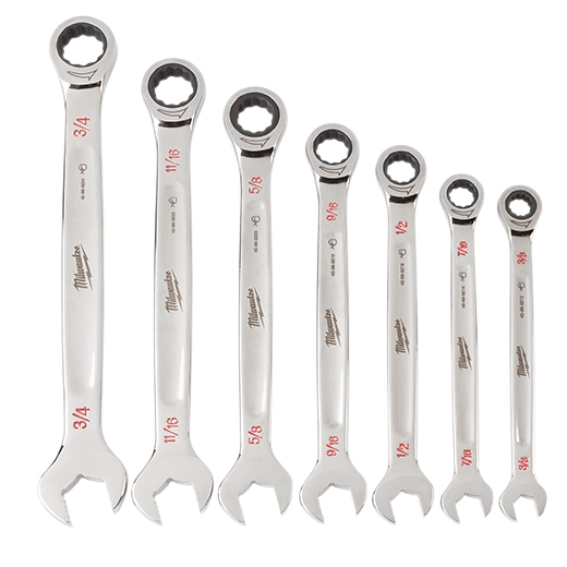 MILWAUKEE 48-22-9406 7pc Ratcheting Combination Wrench Set - SAE