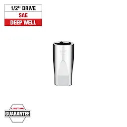 MILWAUKEE 45-34-2105 1/2" Drive SAE 6-Point 1-3/16" Deep Socket with FOUR FLAT™ Sides