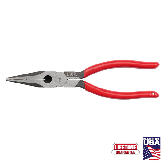 MILWAUKEE MT505 8" Long Nose Dipped Grip Pliers (USA)