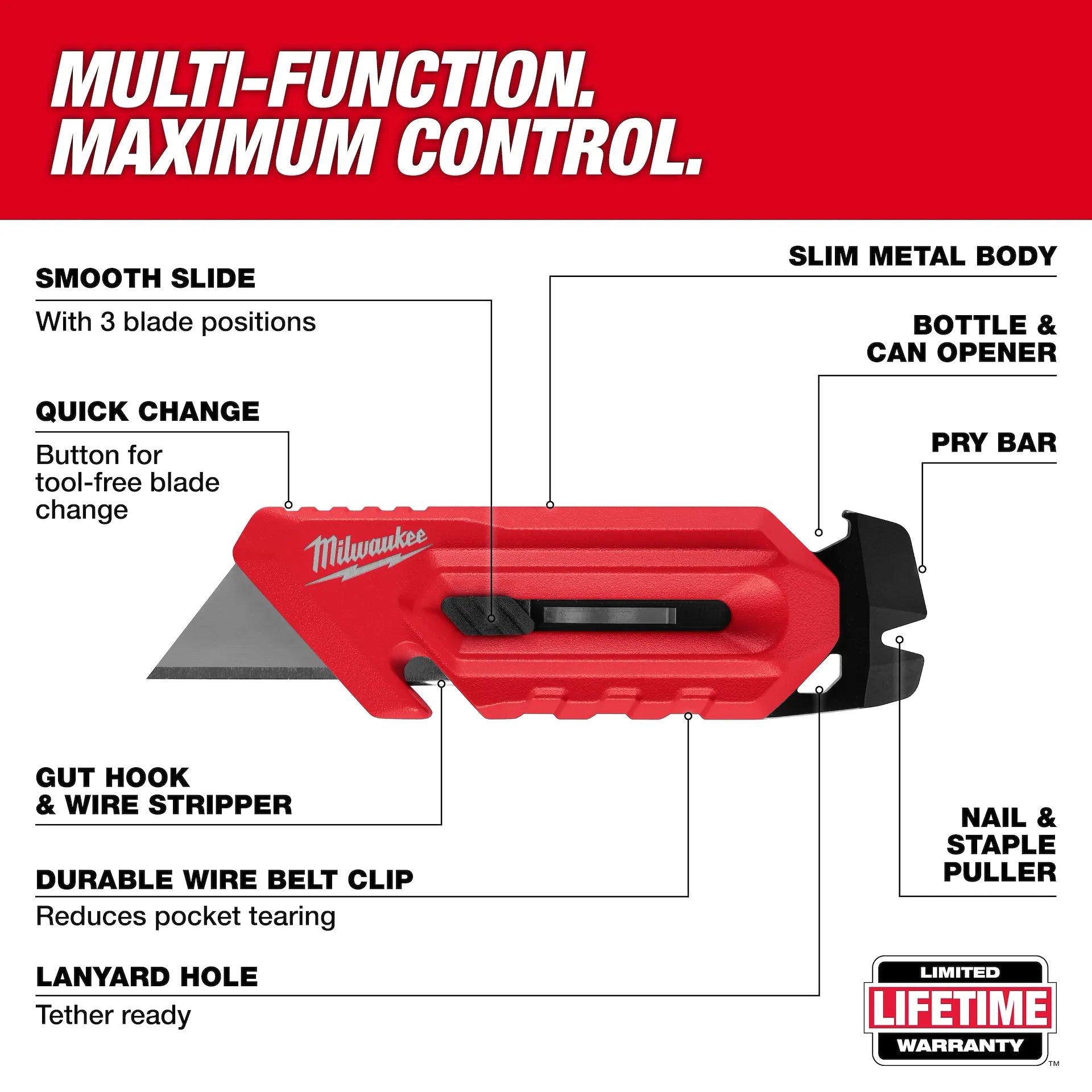 MILWAUKEE 48-22-1517 Multi-Function Compact Utility Knife