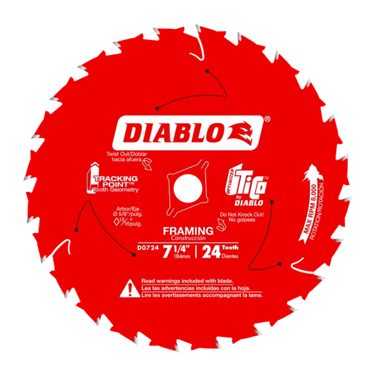 DIABLO D0724A 7-1/4" x 24-Teeth Framing Saw Blade for Wood