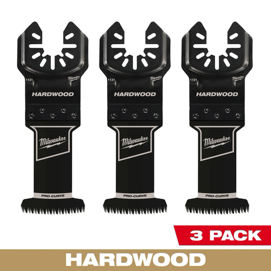 MILWAUKEE 49-25-1133 OPEN-LOK™ 1-3/8" HCS Japanese Tooth PRO-CURVE™ Hardwood Multi-Tool Blades (3 PK)