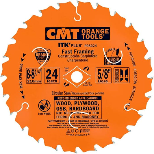 CMT P08024 8-1/4" ITK-PLUS FAST FRAMING BLADE B=5/8" 24T ATB+SHEAR