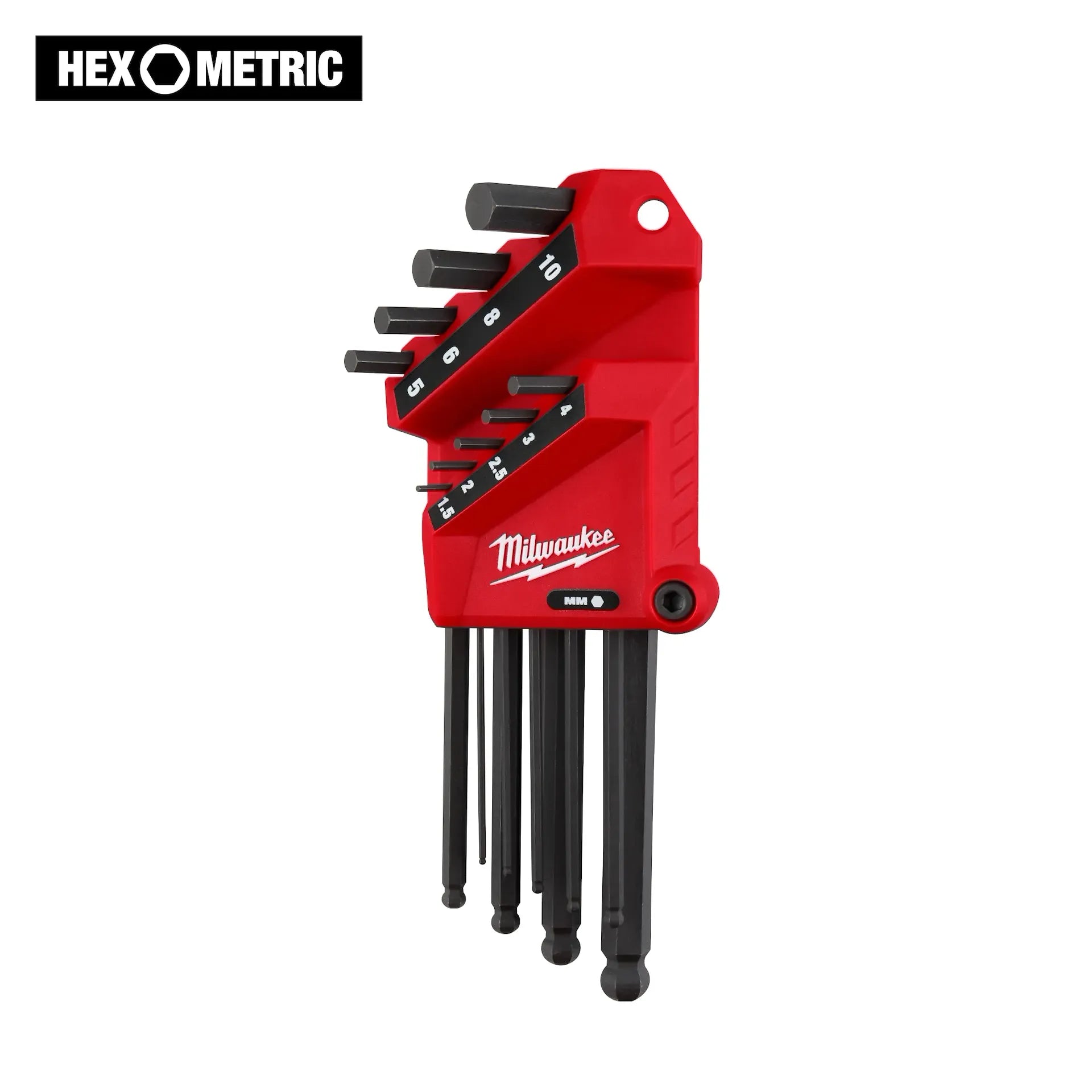 MILWAUKEE 48-22-2186 9-Key Ball End L-Style Hex Key Set - Metric