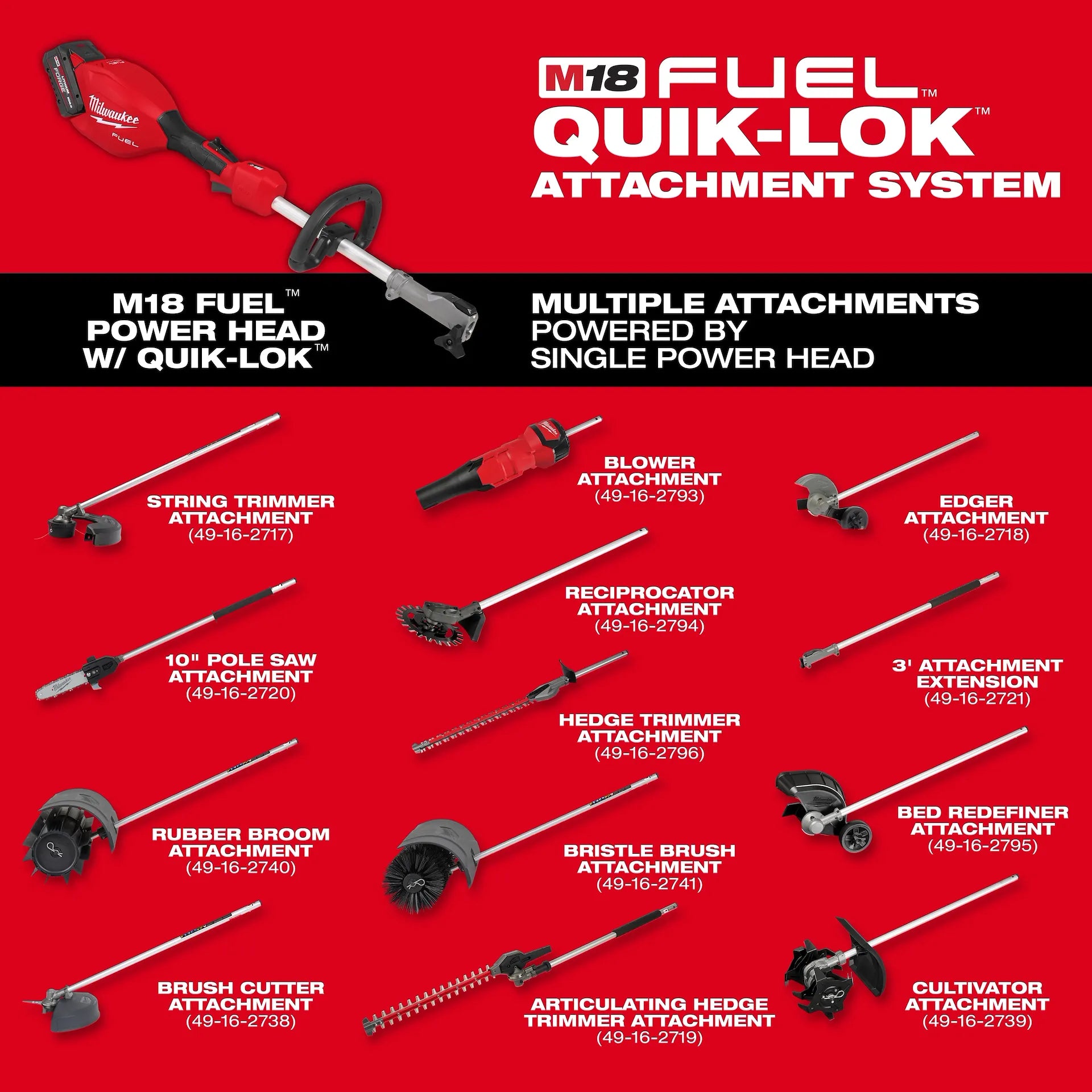 MILWAUKEE 3016-20PS M18 FUEL QUIK-LOK POLE SAW BARE