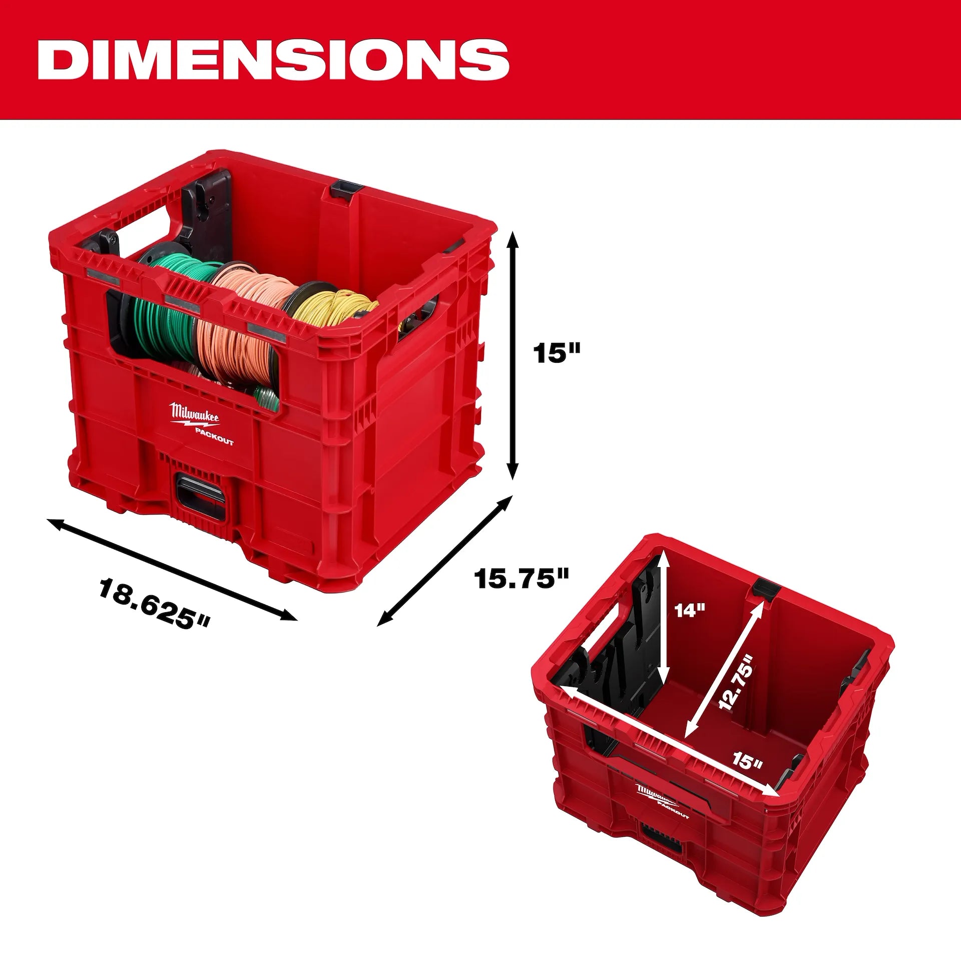 MILWAUKEE 48-22-8043 PACKOUT™ Wire Pulling XL Crate