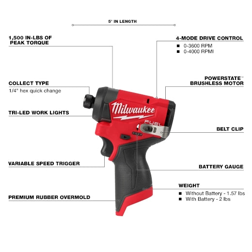 MILWAUKEE 3453-20 M12 FUEL™ 1/4