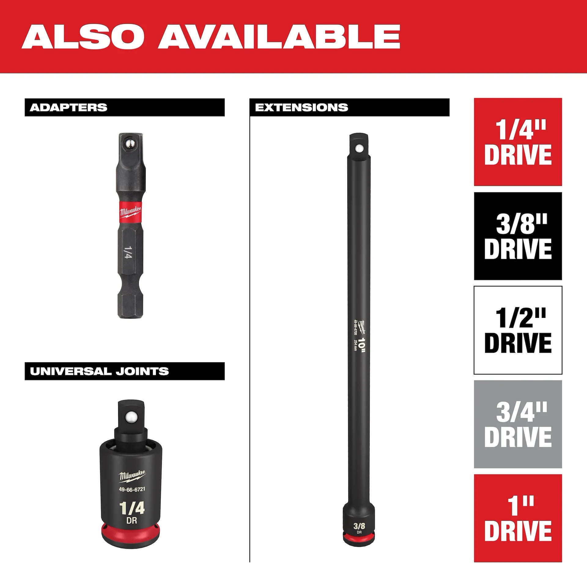 MILWAUKEE 49-66-6802 15PC SHOCKWAVE™ Impact Duty Socket 1/2” Drive SAE Set with PACKOUT™