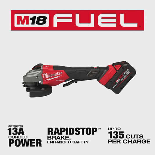 MILWAUKEE 3670-22 M18 FUEL 4-1/2” - 6” BRAKING GRINDER, PAD NO-LOCK KIT